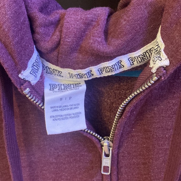 VS PINK Sequin Zippered Hoodie sz Small - Picture 4 of 7